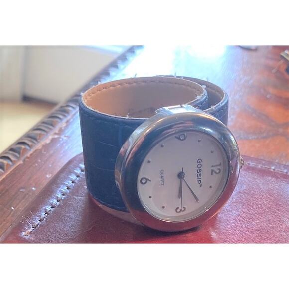 Women's Snap Band Silver Tone Gossip 38mm  Watch, Blue Band - Picture 2 of 3